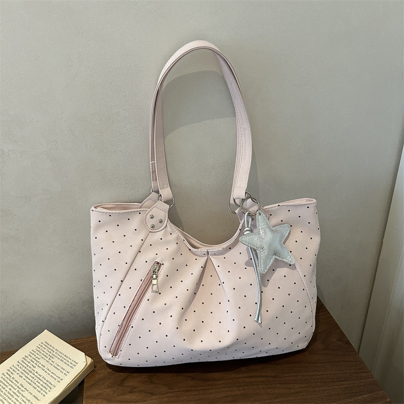 Damen Tragetasche mit trendigem Punkten-Design und modischem Sternenanhänger Nord Taschen