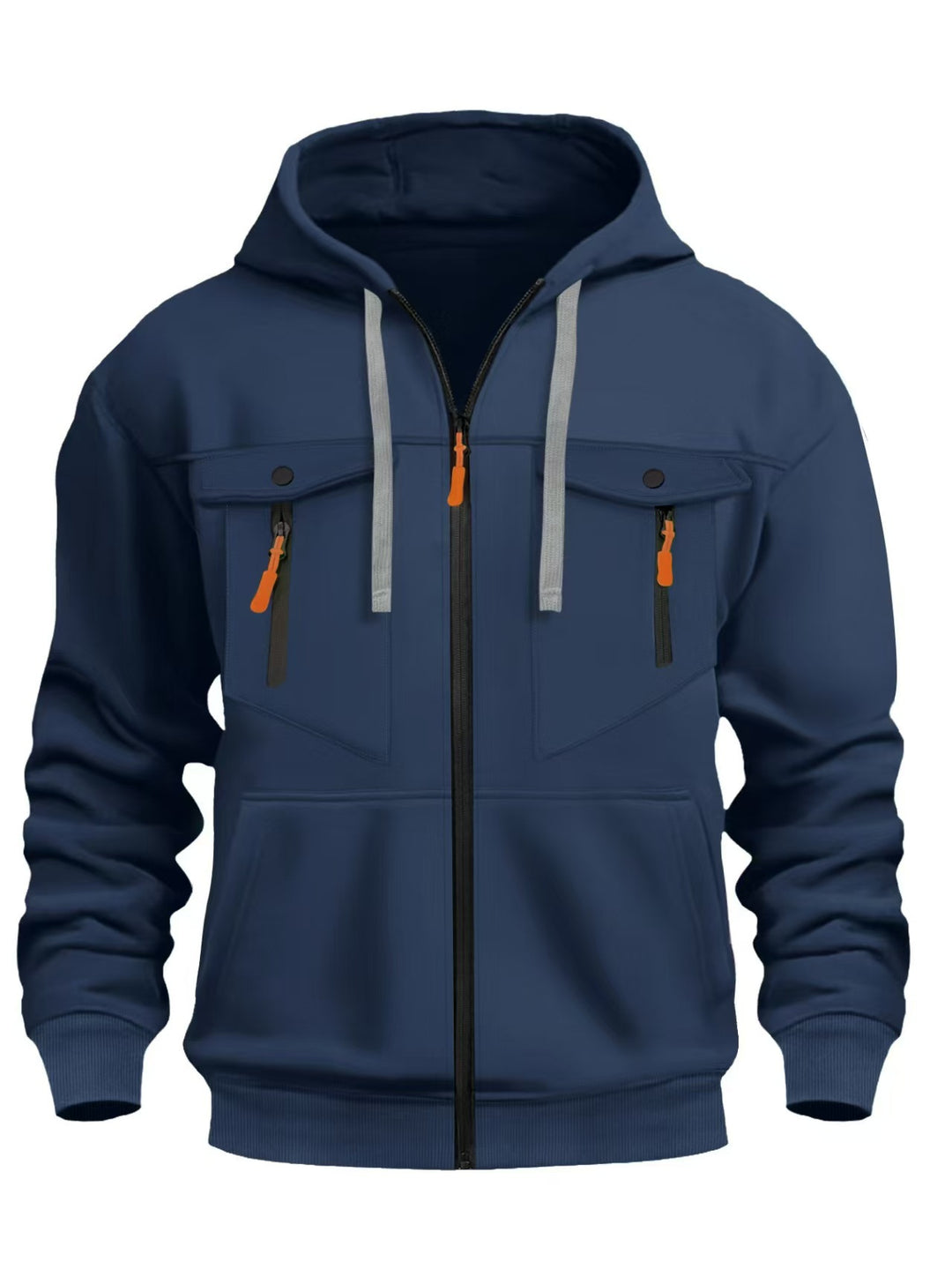 Herren Kapuzen-Sweatjacke mit durchgehendem Reißverschluss, zwei zip-Brusttaschen und ergonomischen Bündchen Nord Taschen