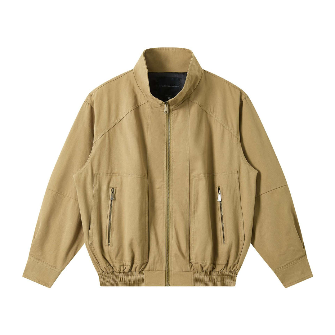 Herren Leichter Canvas-Fieldblouson mit Stehkragen, verdecktem Reißverschluss und elastischem Saum Nord Taschen