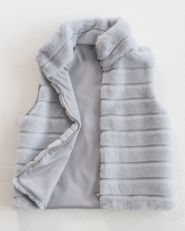 Steppweste aus Kunstfell Damen