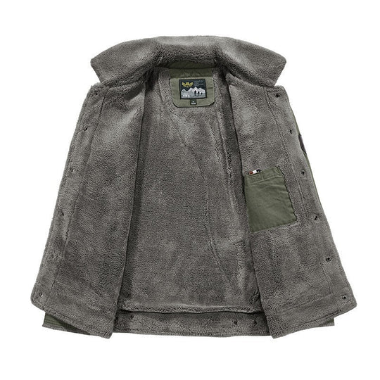 Herren Robust-Canvas-Fieldjacke mit Teddyfutter, Stehkragen und Utility-Taschen Nord Taschen