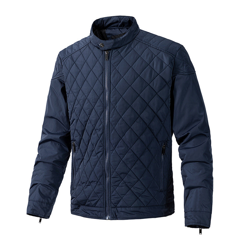 Herren gesteppte leichte Thermojacke mit Stehkragen und Reißverschluss Nord Taschen