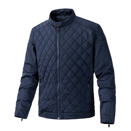 Herren gesteppte leichte Thermojacke mit Stehkragen und Reißverschluss Nord Taschen