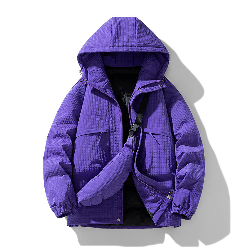 Herren Gepolsterter Ripstop-Parka mit Kapuze Oversize-Schnitt und integrierter Umhängetasche Nord Taschen