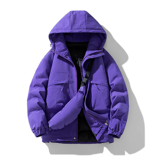 Herren Gepolsterter Ripstop-Parka mit Kapuze Oversize-Schnitt und integrierter Umhängetasche Nord Taschen