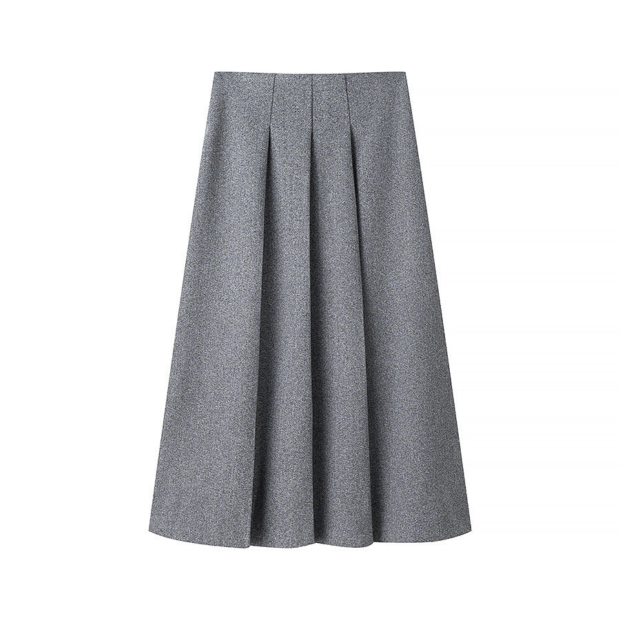 Damen Elegantes zweiteiliges Wollmix-Blazer- und Midirock-Set mit ausgestelltem Midirock Nord Taschen