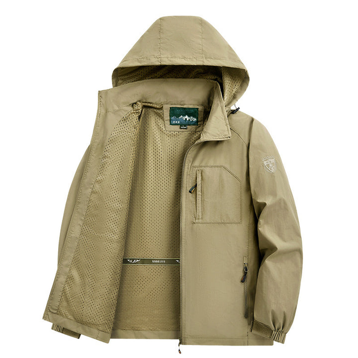 Herren  leichte wasserabweisende Übergangsjacke mit Kapuze und funktionalen Reißverschlusstaschen Nord Taschen