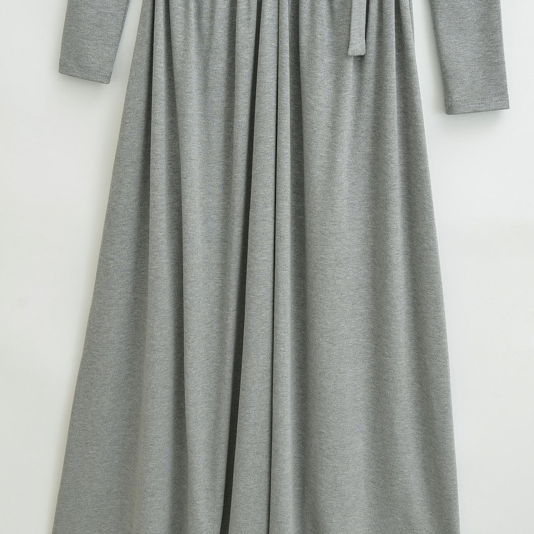 Damen Midikleid mit Raffung, V-Ausschnitt und tailliertem Faltenrock Nord Taschen