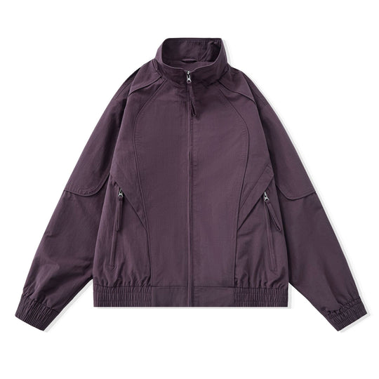 Damen Kurze Boxy‑Utility‑Jacke mit ergonomischen Teilungsnähten, hohem Stehkragen und Kordelzug Nord Taschen