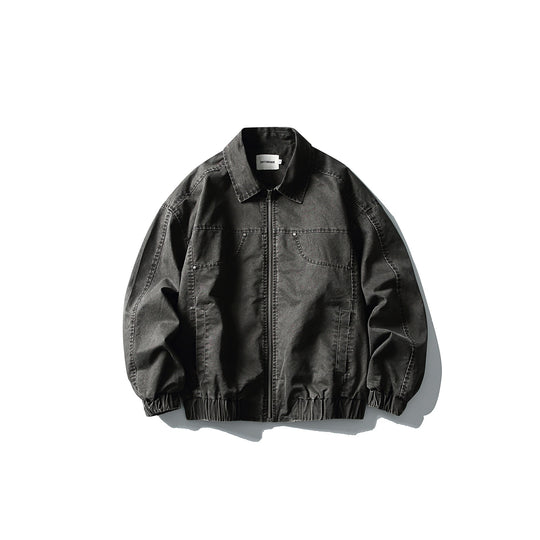 Herren Kurzjacke im Utility-Canvas-Stil mit durchgehendem Reißverschluss und elastischem Saum Nord Taschen