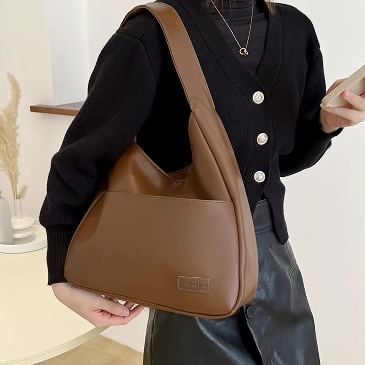 Damen Hobo-Tasche aus glattem Kunstleder mit praktischen Außentaschen Nord Taschen