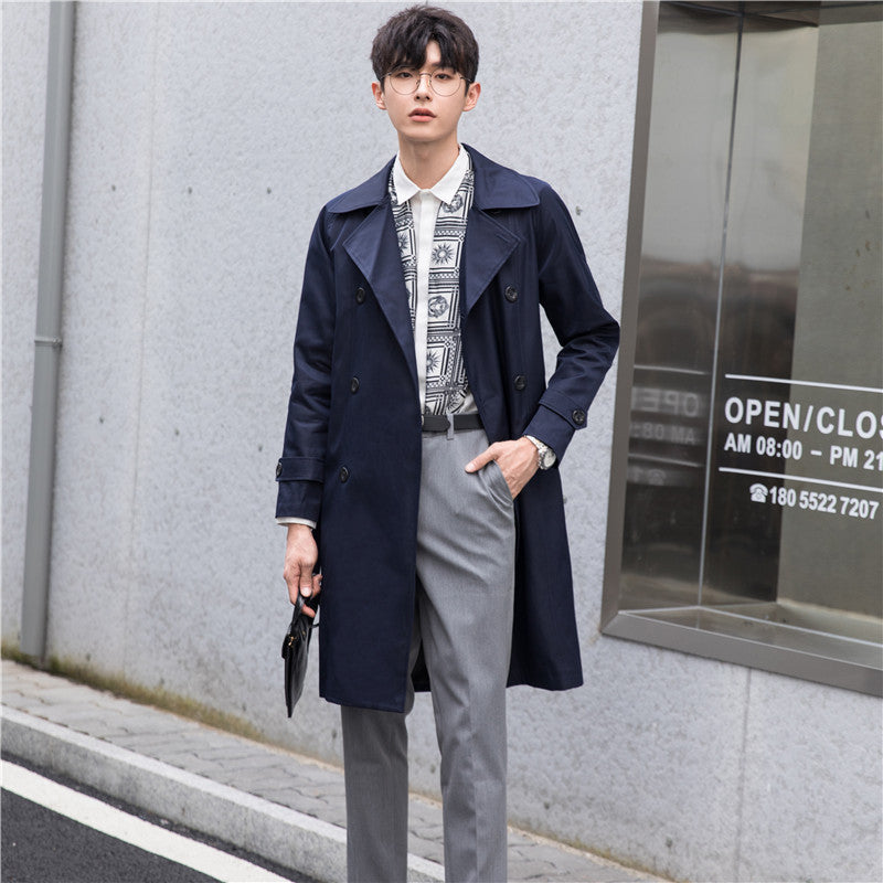 Herren Trenchcoat mit Doppelreiher und tailliertem Schnitt Nord Taschen