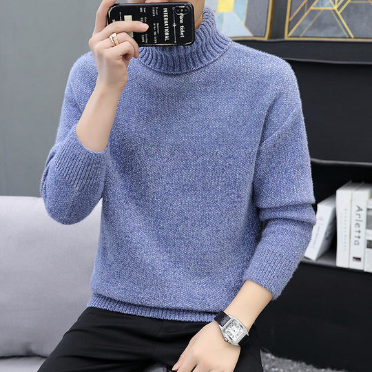 Herren Rollkragenpullover aus Bouclé-Feinstrick mit gerippten Bündchen Nord Taschen
