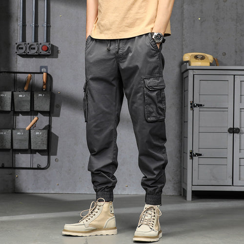 Herren Cargo-Jogginghose im Utility‑Stil mit Tunnelzugbund, Mehrfachtaschen und Reißverschluss‑Knöchel Nord Taschen