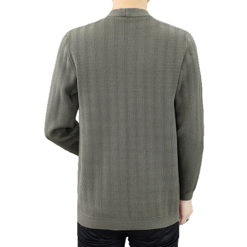 Herren Offener Strukturstrick-Cardigan mit Knopfleiste und aufgesetzten Taschen Nord Taschen