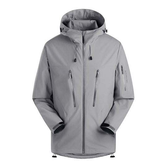 Herren Dreilagige atmungsaktive Hardshell-Outdoorjacke mit Kapuze und verschweißten Nähten Nord Taschen