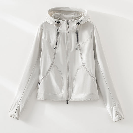 Damen Leichte Softshell-Outdoorjacke mit Kapuze und Zwei-Wege-Reißverschluss Nord Taschen