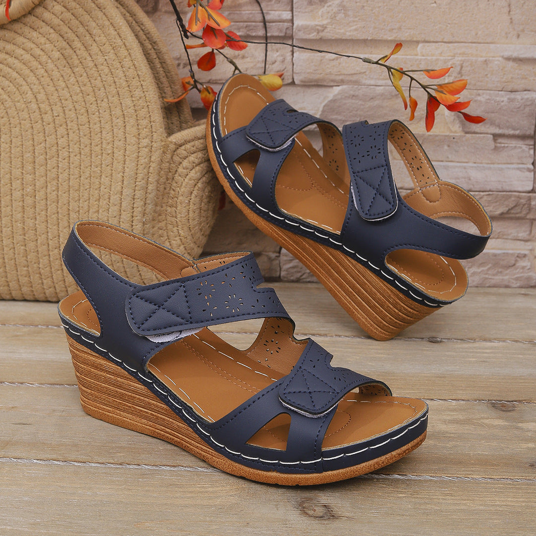 Damen Komfortable und elegante Keil-Sandalen mit verstellbaren Riemen
