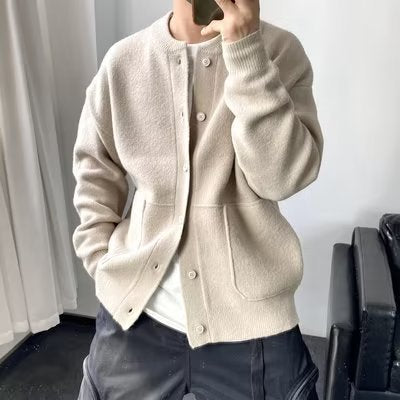 Herren Lässige Strickjacke mit Knopfleiste Nord Taschen