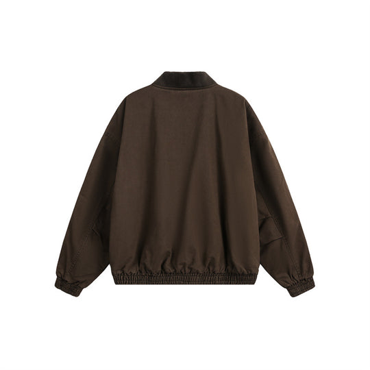 Unisex Kurz geschnittene Boxy‑Bomberjacke aus Baumwollmix mit Reißverschluss und elastischem Saum Nord Taschen