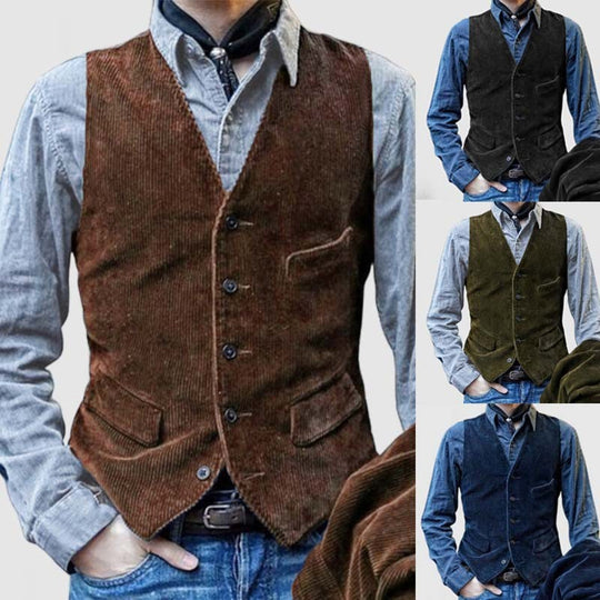 Herren Kordweste im Vintage-Look mit Pattentaschen und taillierter Silhouette Nord Taschen