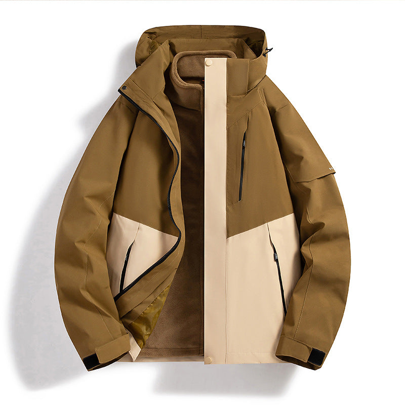Damen Wasserdichte Outdoor-Jacke mit verstellbarer Kapuze Nord Taschen