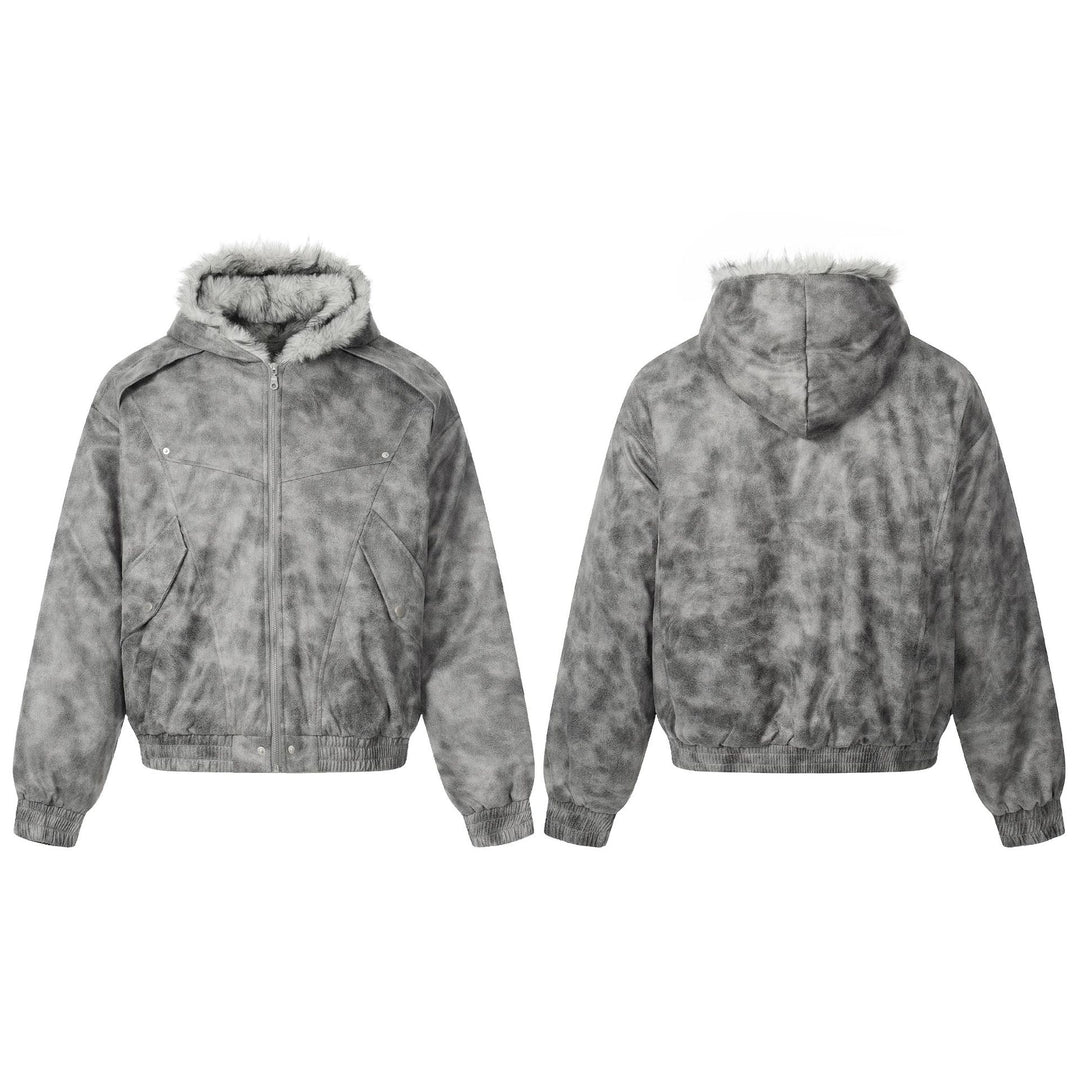 Damen Kurzblouson im Vintage‑Wildlederlook mit Kapuze und Teddyfutter Nord Taschen