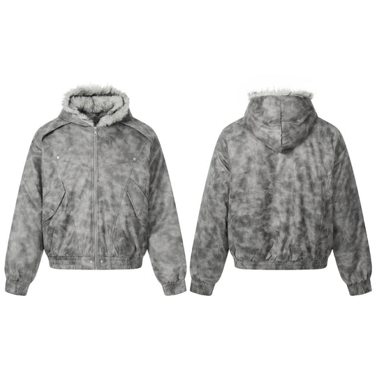 Damen Kurzblouson im Vintage‑Wildlederlook mit Kapuze und Teddyfutter Nord Taschen