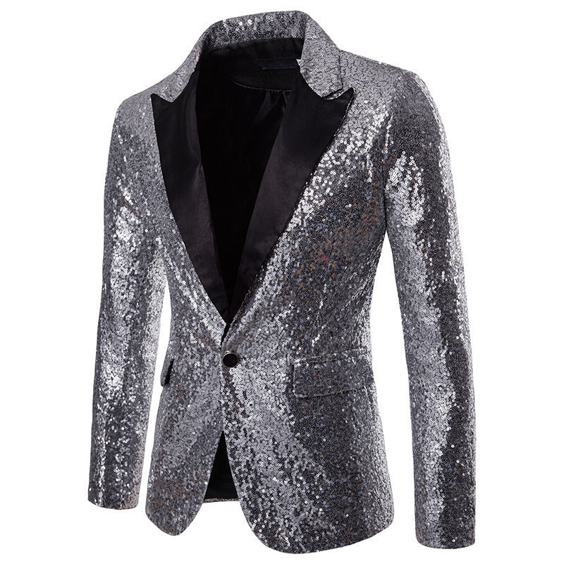 Herren Pailletten Formal Blazer Nord Taschen