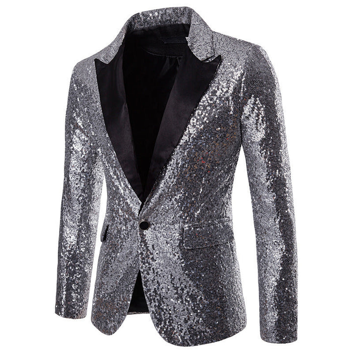 Herren Pailletten Formal Blazer Nord Taschen