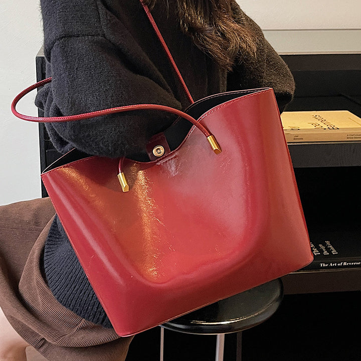 Damen minimalistische Handtasche mit verstellbarem Schultergurt Nord Taschen