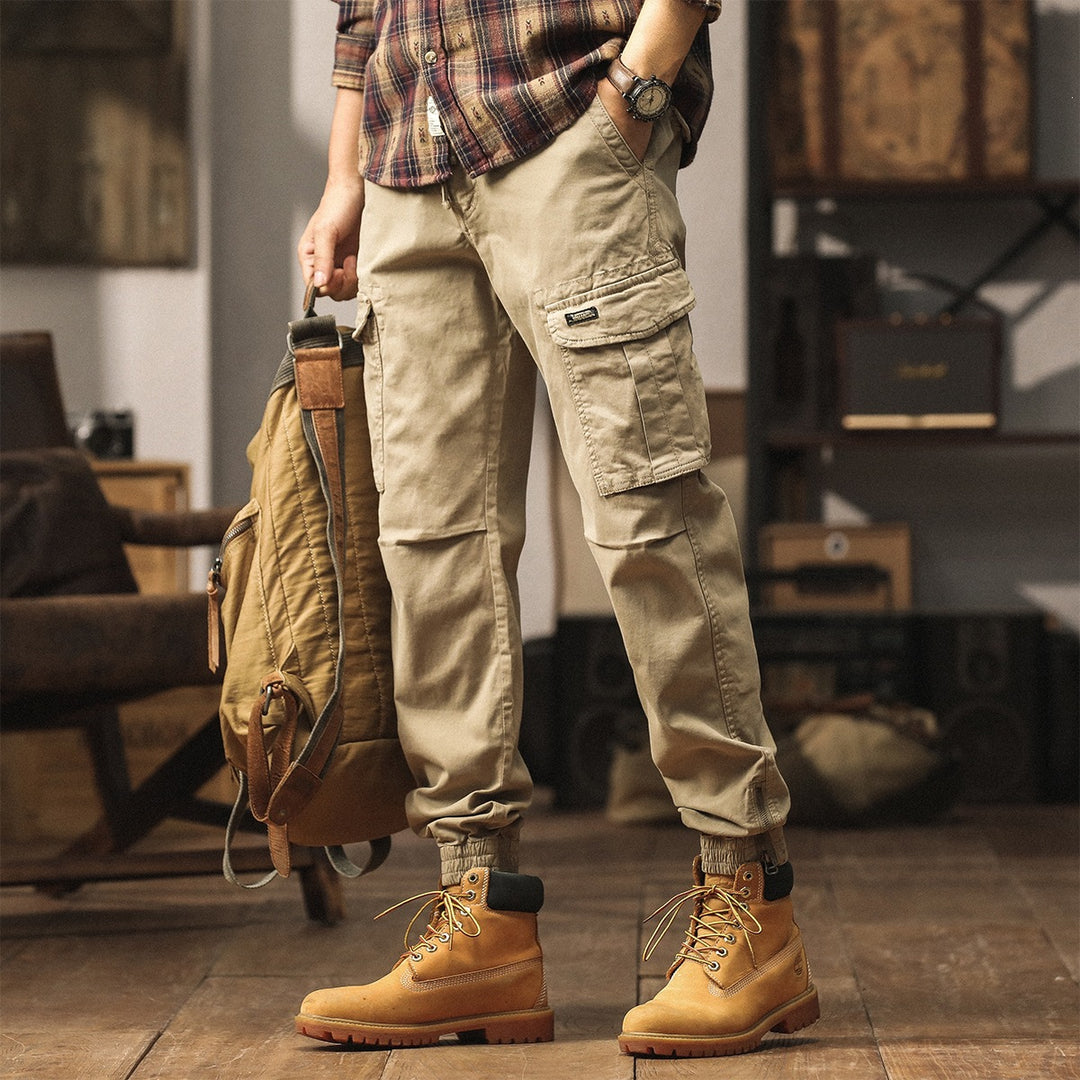 Herren Utility-Cargo-Jogginghose mit Mehrfachtaschen, elastischen Bündchen & Reißverschlussdetail Nord Taschen