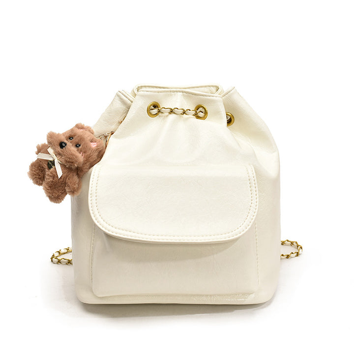 Damen Polyester Bucket Bag mit charmantem Plüschanhänger Nord Taschen