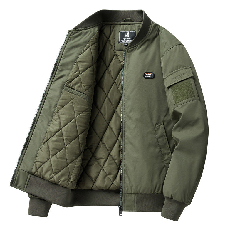 Herren Leichte Pilot‑Bomberjacke im Utility‑Stil mit Ärmeltasche und Patch‑Detail Nord Taschen