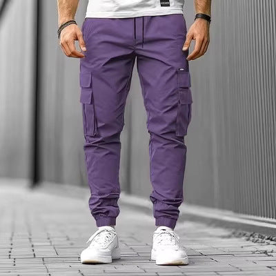 Herren Cargo-Jogginghose mit multifunktionalen Klapp- & Reißverschlusstaschen, elastischem Bund und tapered Bein Nord Taschen