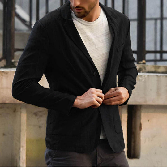 Herren Leinenblazer mit modernem Schnitt und stylischen Details