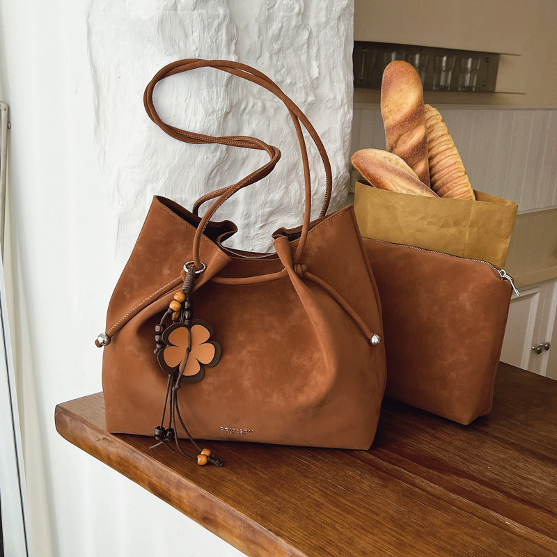 Damen Veloursleder Handtasche Nord Taschen