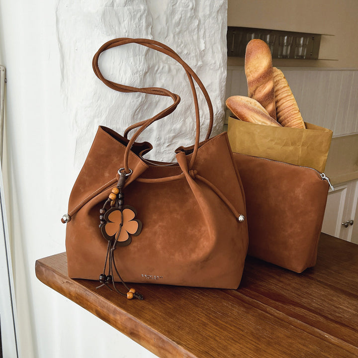 Damen Veloursleder Handtasche Nord Taschen