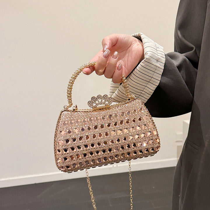 Damen Glamouröse Clutch mit funkelnden Steinen Nord Taschen
