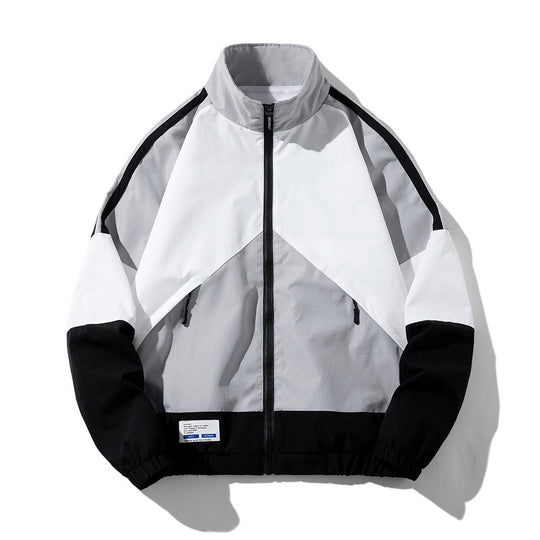 Herren Sportliche Track-Windbreakerjacke mit Stehkragen, Mesh‑Futter und Reißverschlusstaschen Nord Taschen