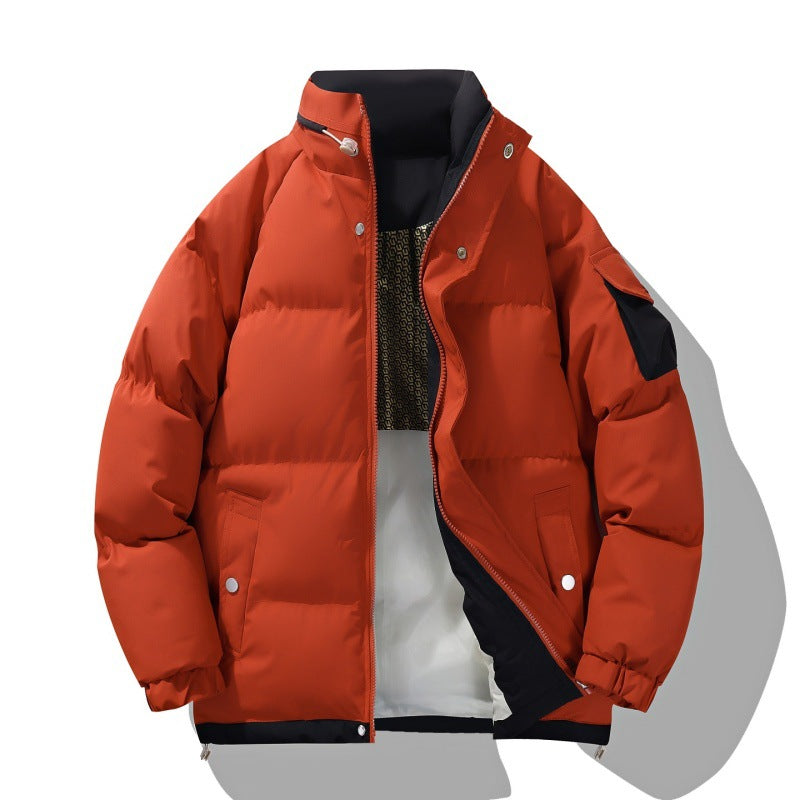 Herren Warme Wattierte Outdoor-Steppjacke mit hohem Stehkragen, Kontrast-Innenfutter & Utility-Ärmeltasche Nord Taschen