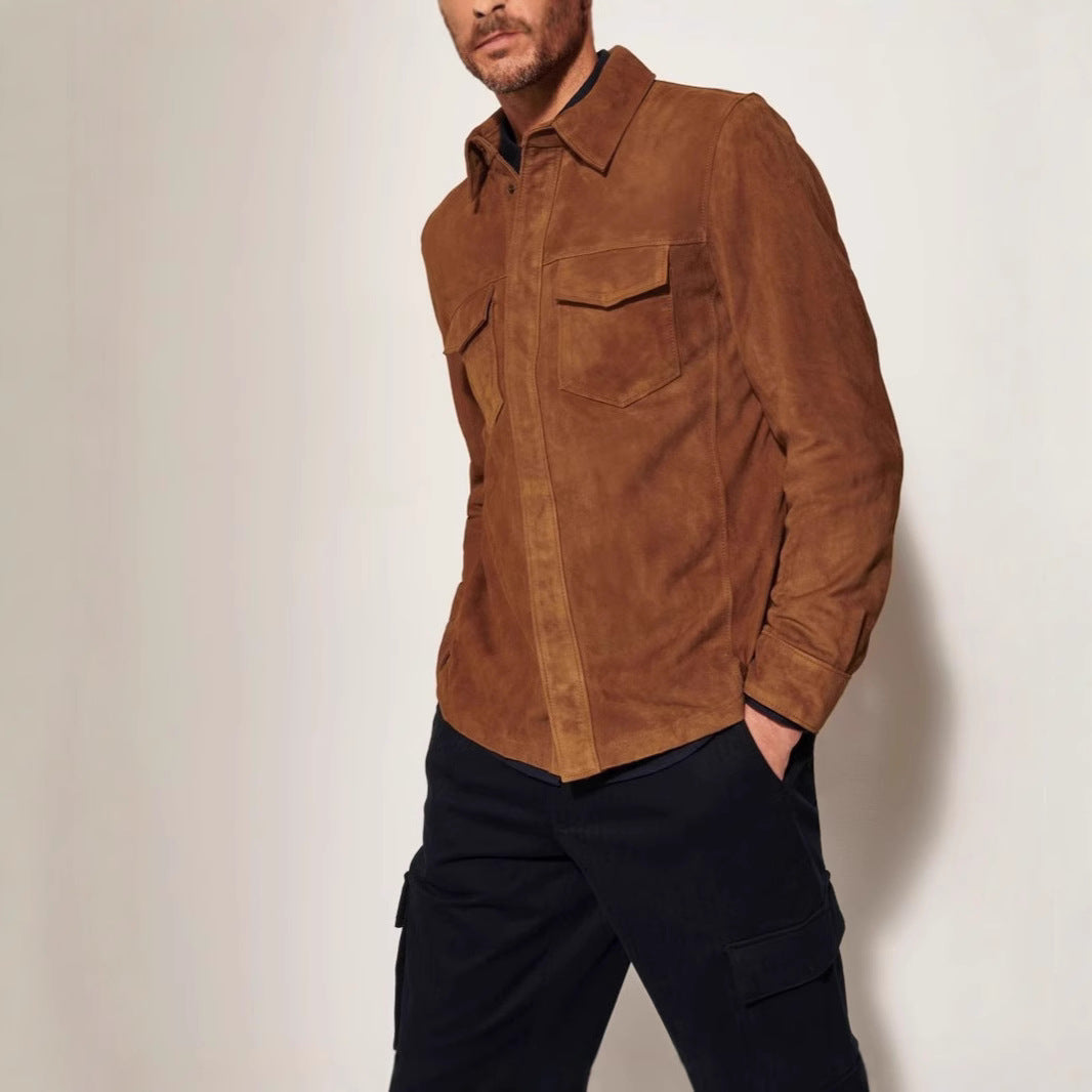 Herren hochwertige Vegan lederjacke im klassischen Design