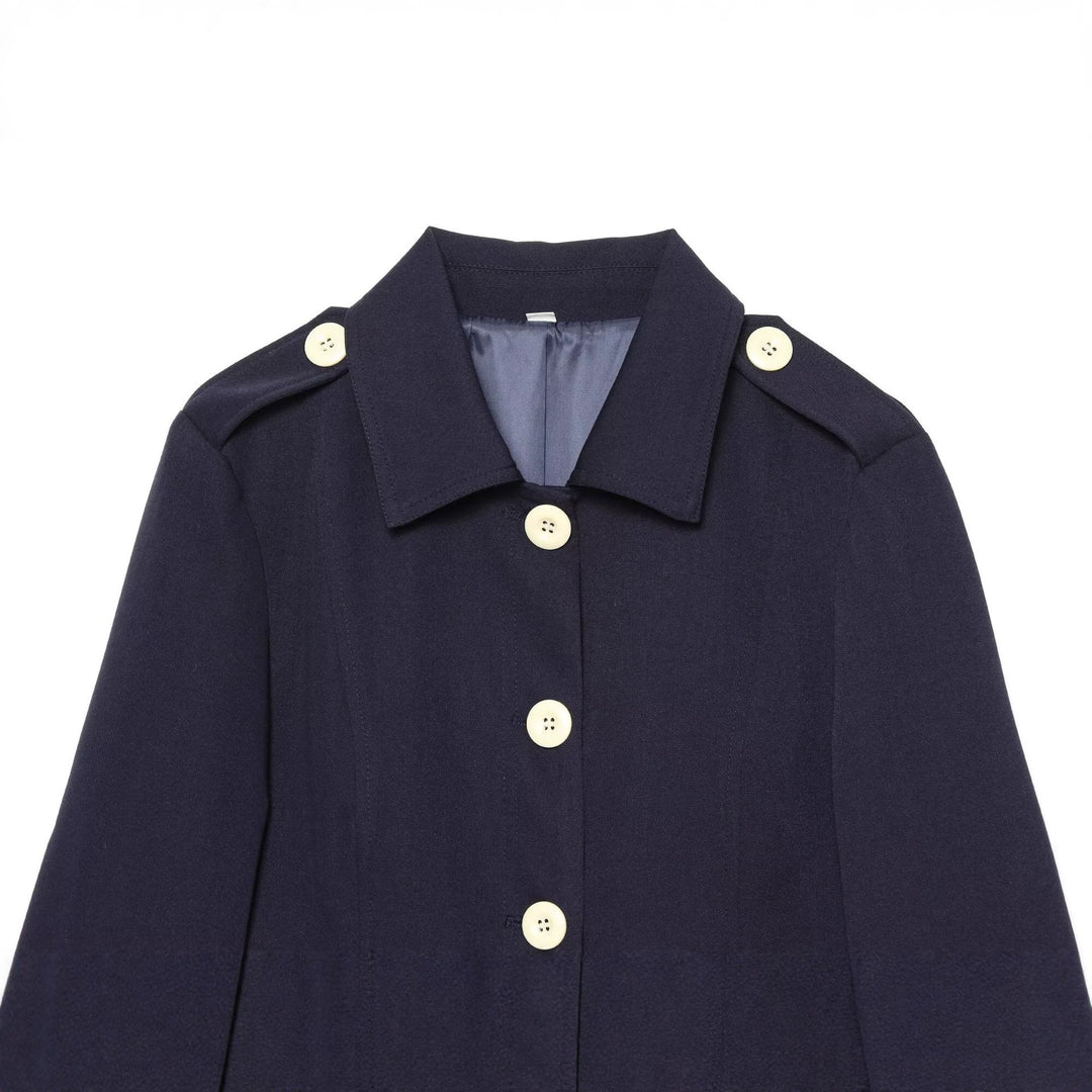 Damen kurze Feldjacke mit Knopfverschluss, aufgesetzten Taschen und Schulterklappen Nord Taschen