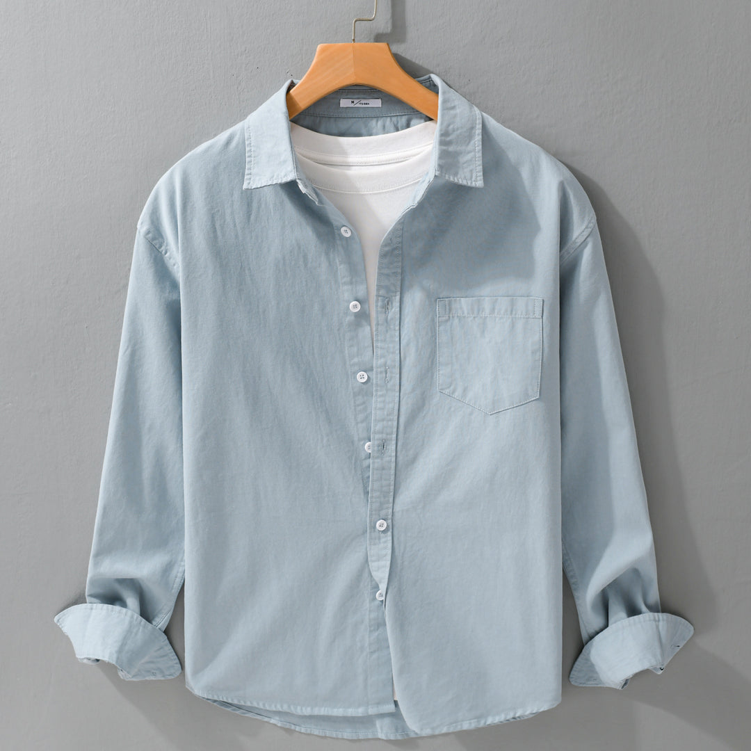 Herren Lässiges Layering-Hemd im Overshirt-Stil mit weichem Baumwollgriff und Brusttasche Nord Taschen
