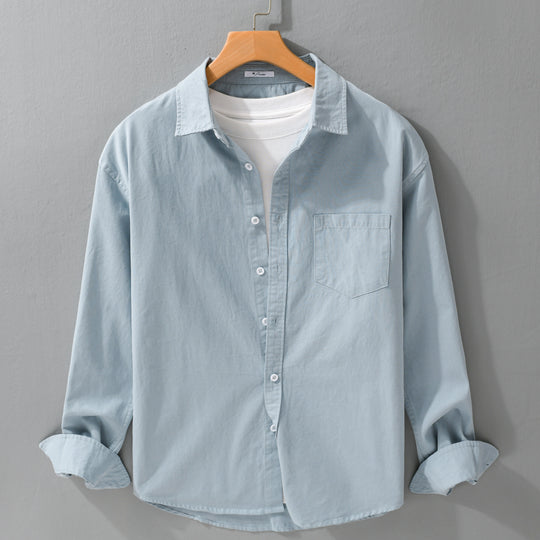 Herren Lässiges Layering-Hemd im Overshirt-Stil mit weichem Baumwollgriff und Brusttasche Nord Taschen