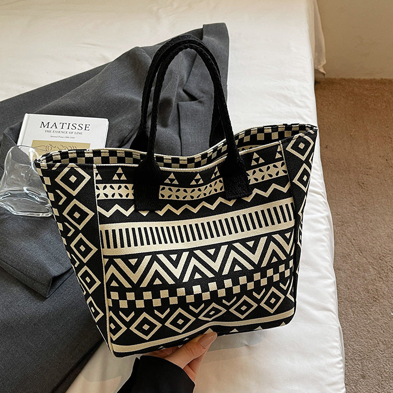 Damen Freizeit-Shopper-Tasche mit geometrischem Muster Nord Taschen