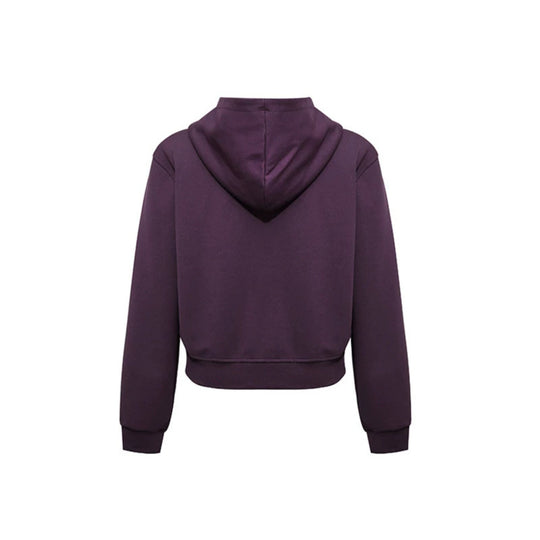 Damen Kurze taillierte Kapuzen-Sweatjacke mit Zwei-Wege-Reißverschluss und Eingrifftaschen Nord Taschen