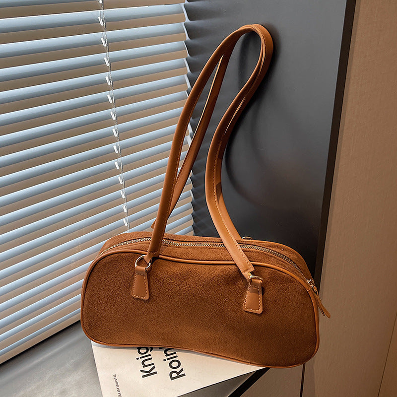 Damen elegante Umhängetasche mit hochwertigem Veloursoberteil Nord Taschen