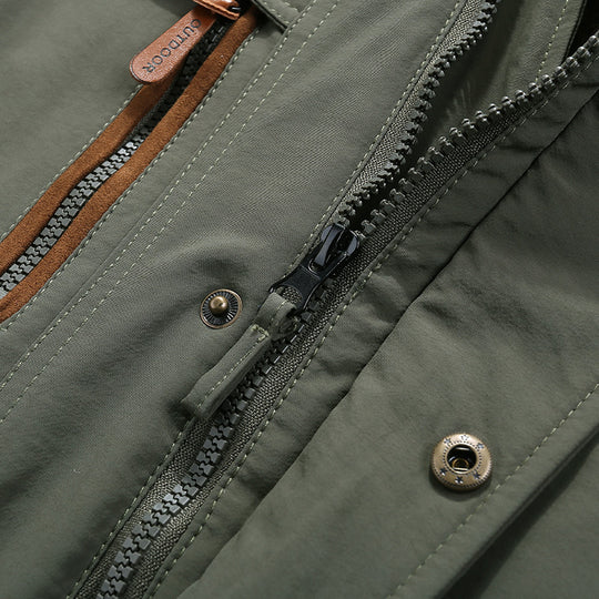 Herren winddichter Freizeitparka mit kuscheliger Teddyfleece‑Innenschicht und Multifunktionstaschen Nord Taschen
