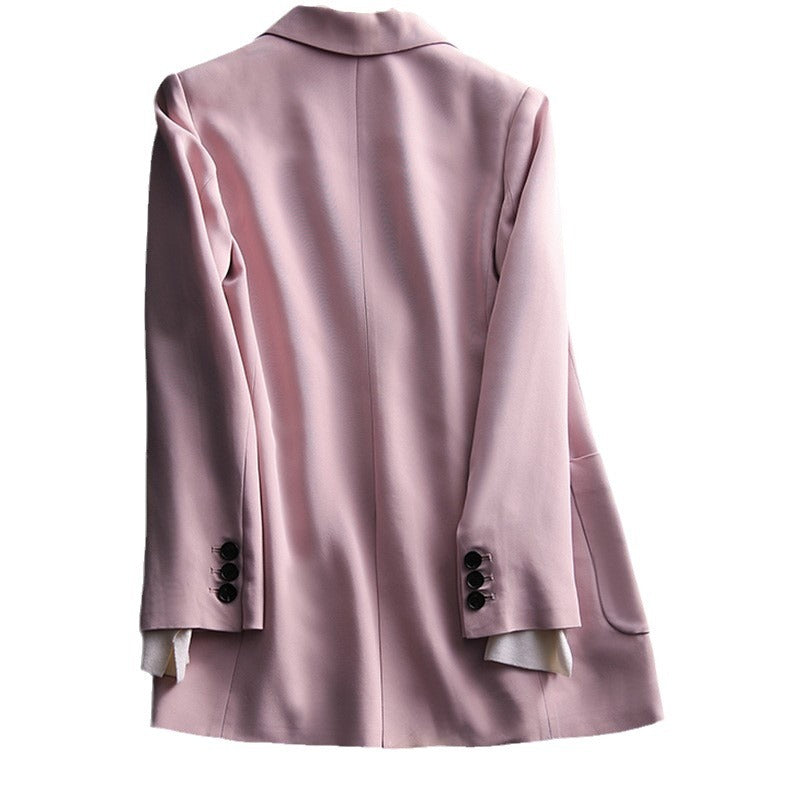 Damen Leichter taillierter Einreiher-Blazer mit krempelbaren dreiviertel-Ärmeln Nord Taschen